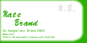 mate brand business card