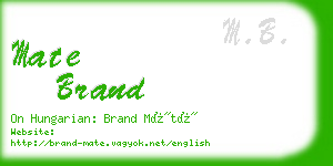 mate brand business card